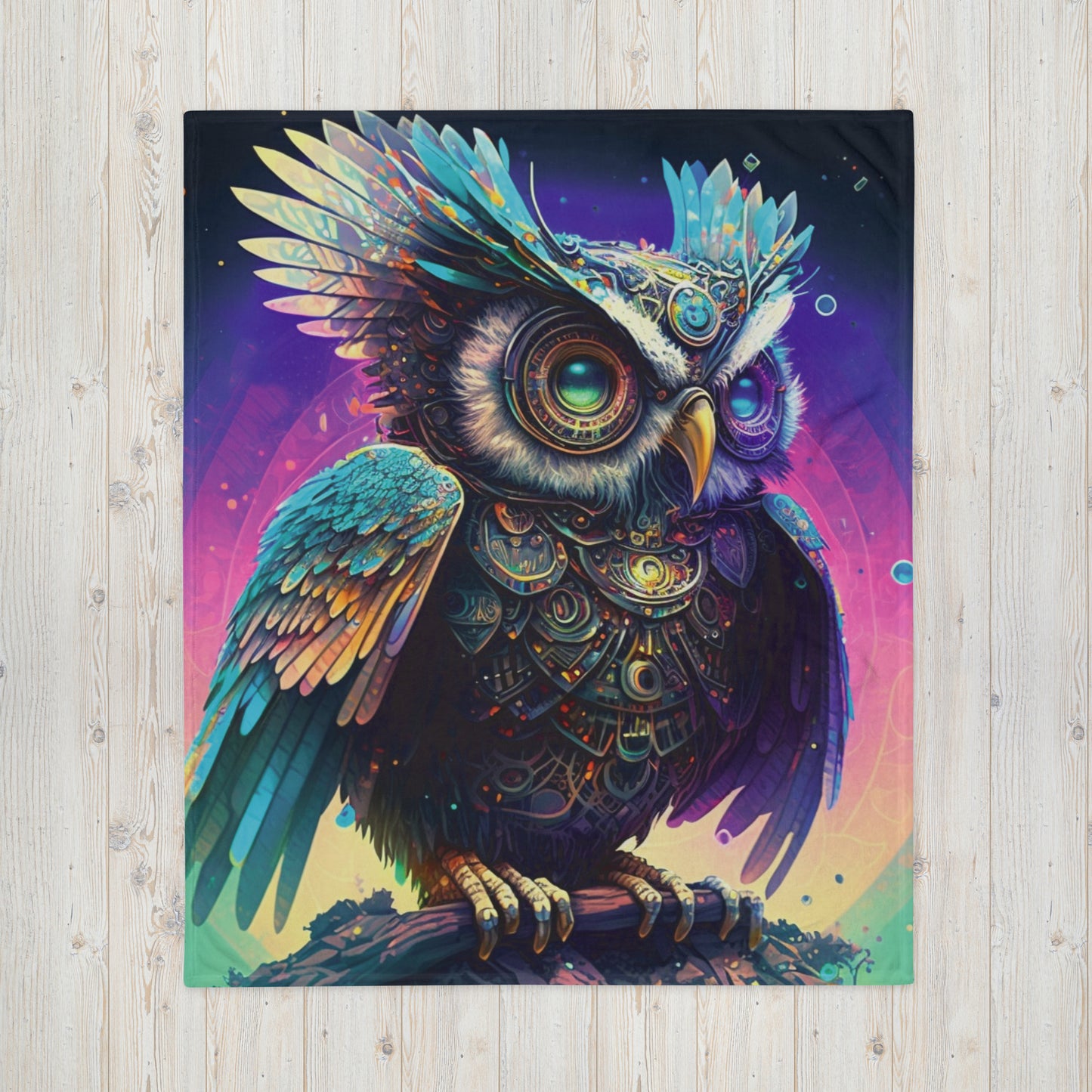 Mechpunk owl 1.0 Throw Blanket