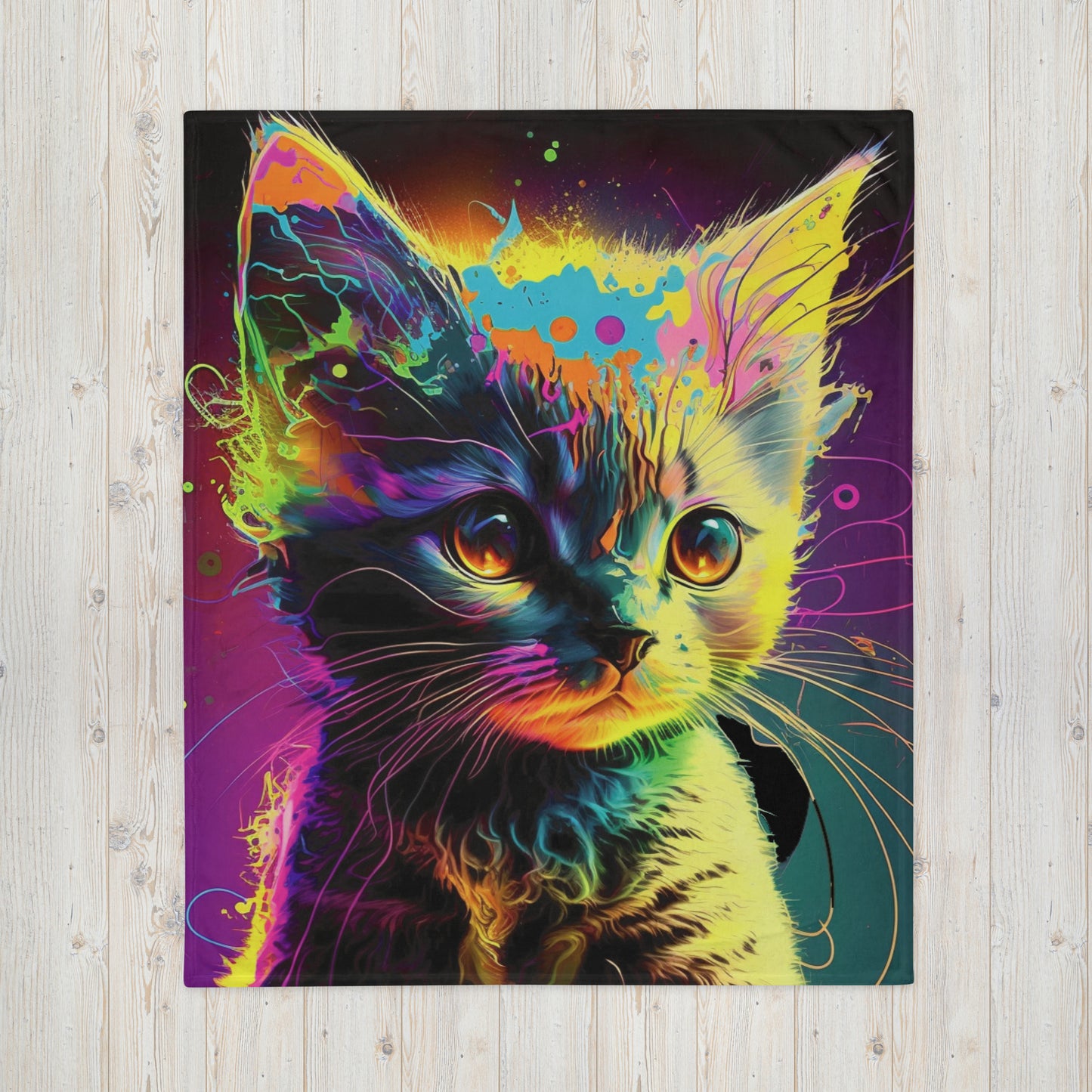 Paint Punk Kitty Kitty 1.0 Throw Blanket