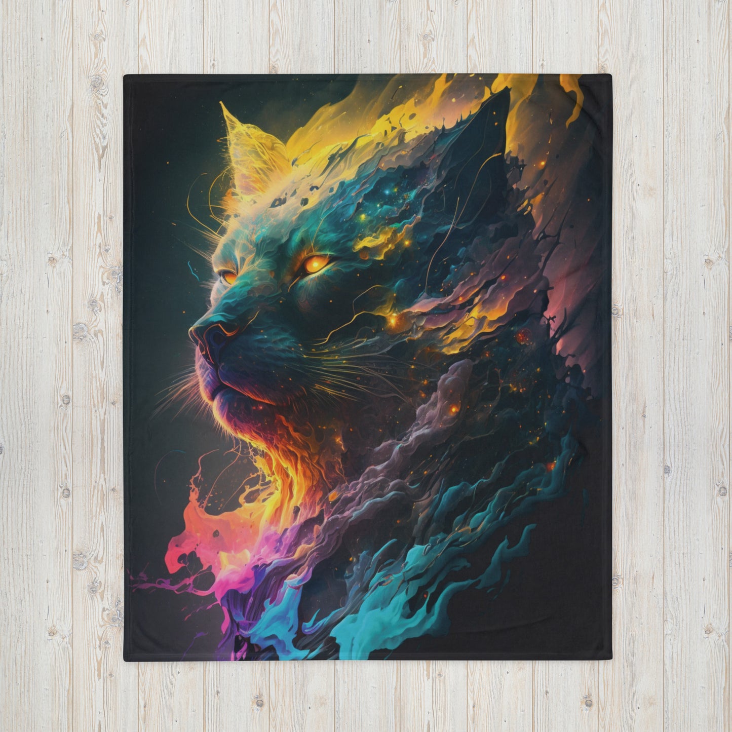 Rainbowpunk Nebula Cat 1.0 Throw Blanket