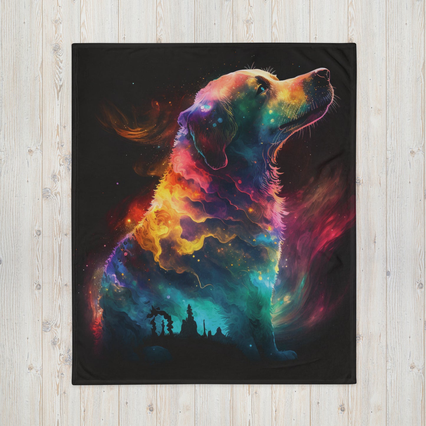 Painted nebula dog 1.0 Throw Blanket