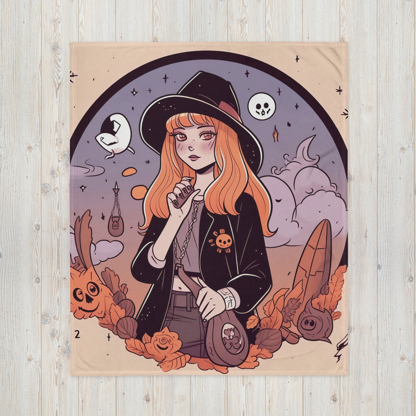 Cute Witch Throw Blanket