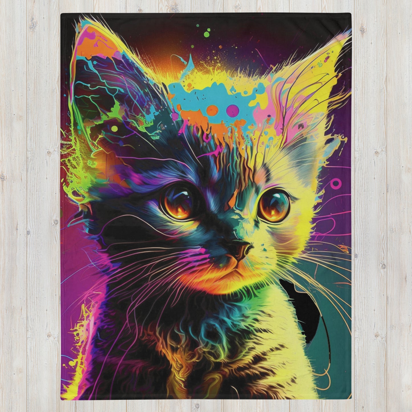 Paint Punk Kitty Kitty 1.0 Throw Blanket