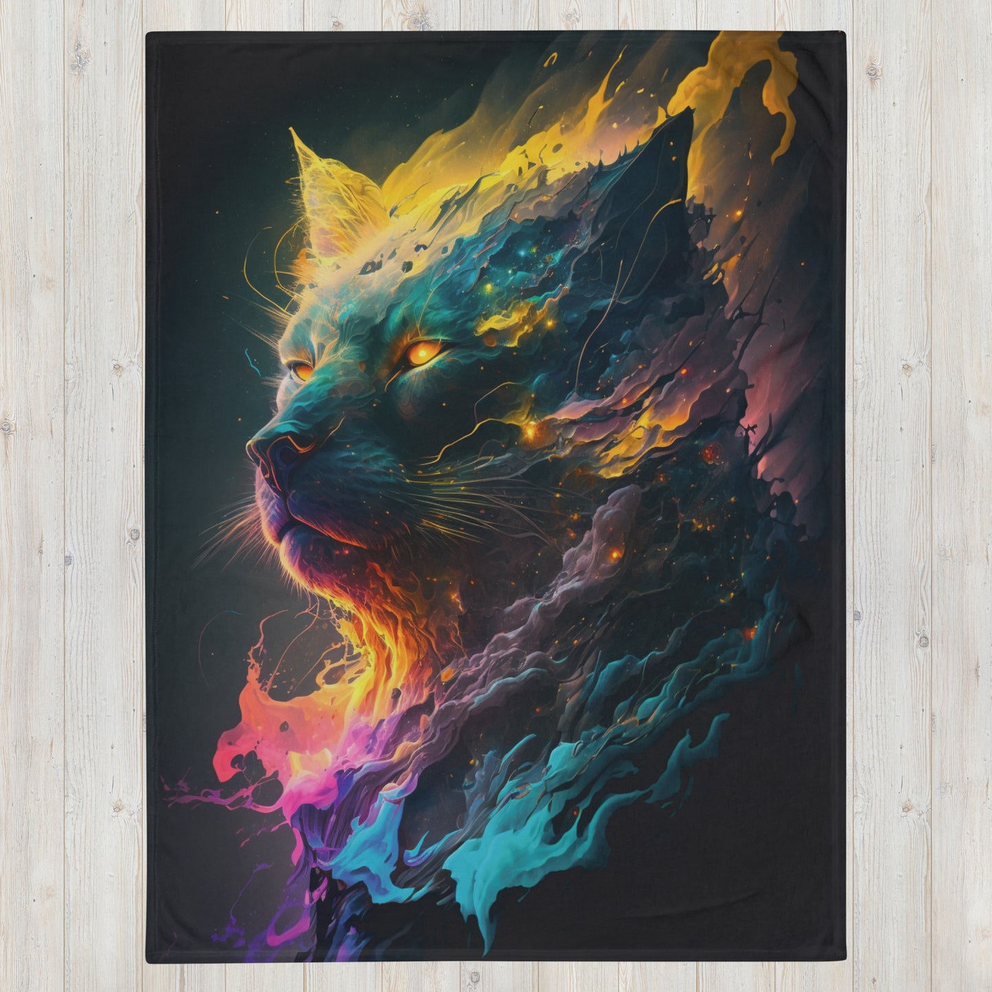 Rainbowpunk Nebula Cat 1.0 Throw Blanket