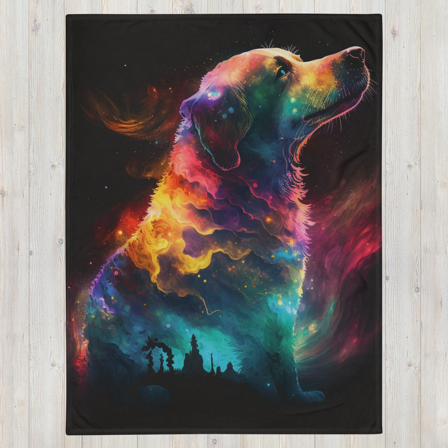 Painted nebula dog 1.0 Throw Blanket