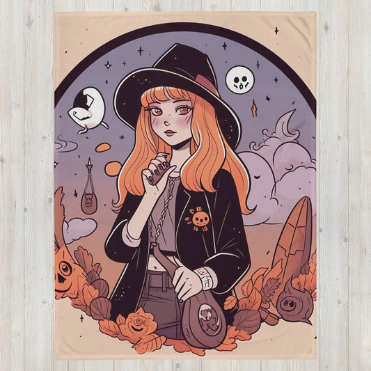 Cute Witch Throw Blanket