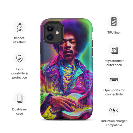 Jimi Hendrix Neon 1.0 Tough iPhone case