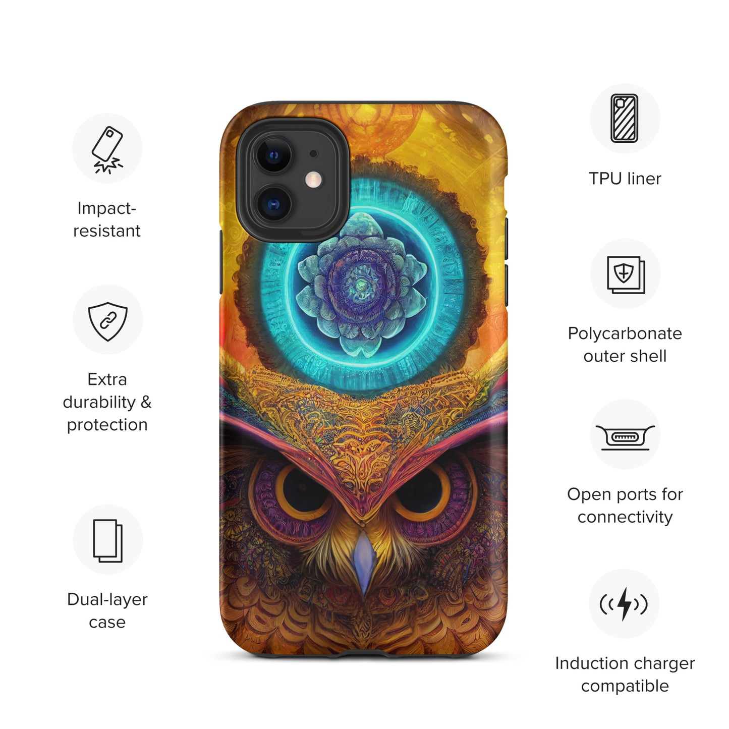 Mandala Owl 1.0 Tough iPhone Case