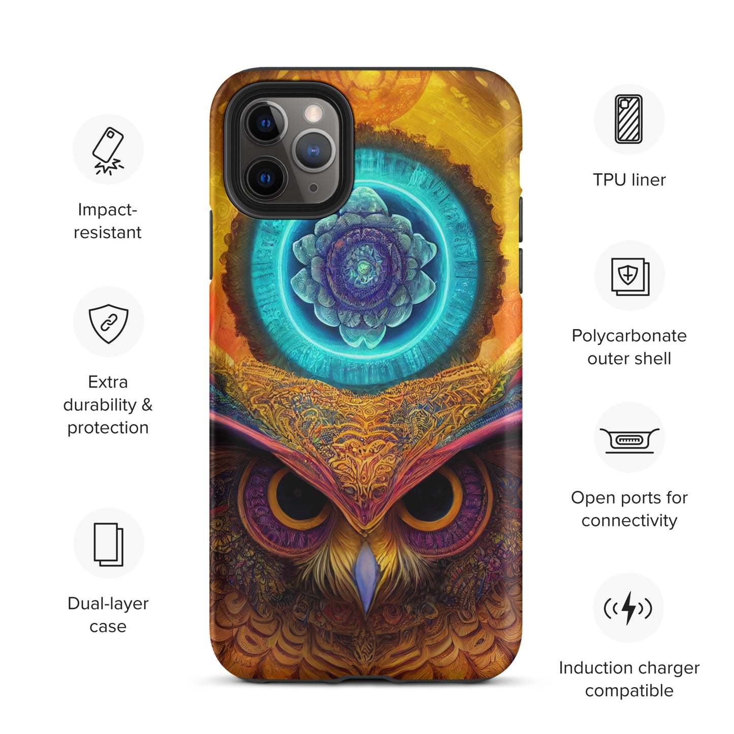 Mandala Owl 1.0 Tough iPhone Case