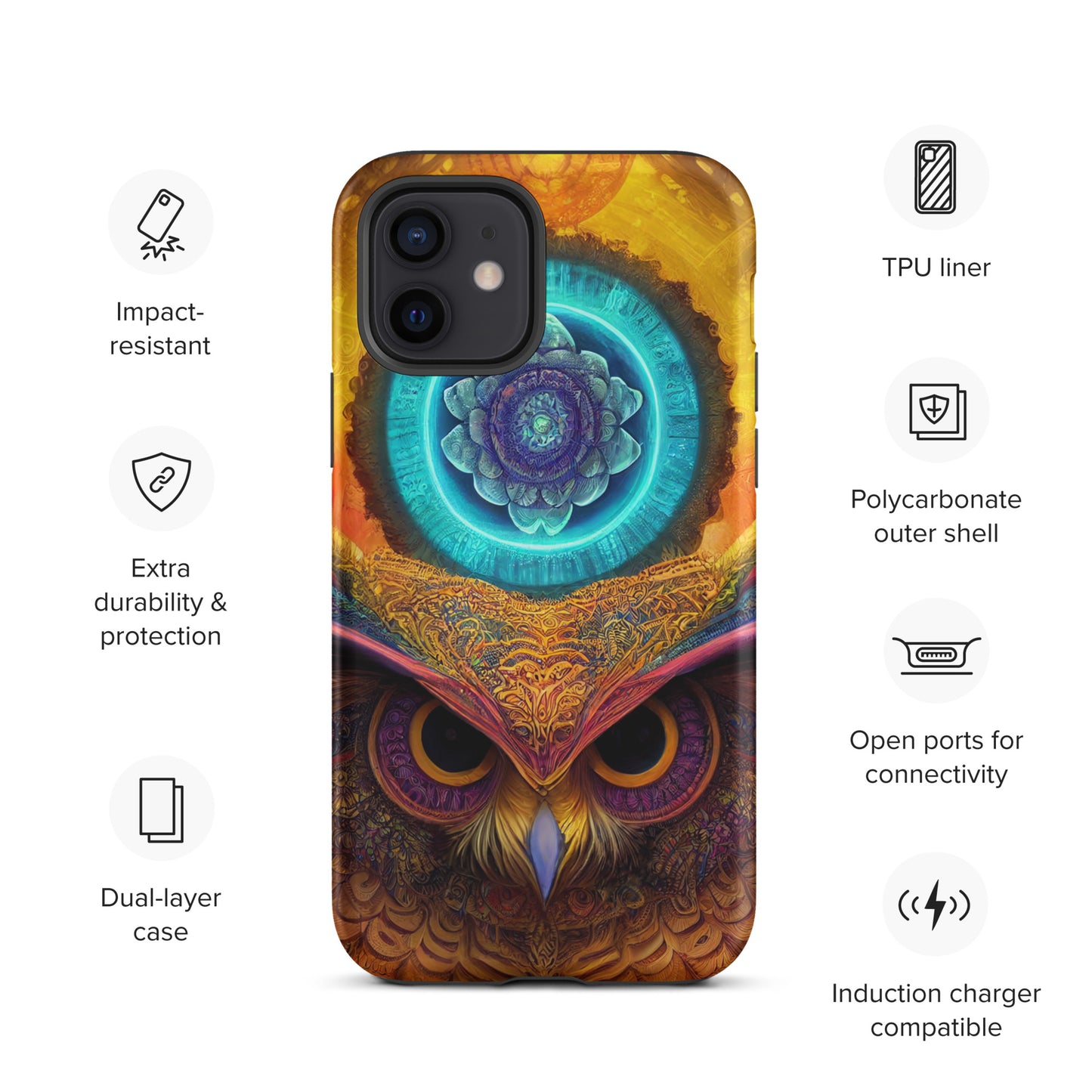 Mandala Owl 1.0 Tough iPhone Case