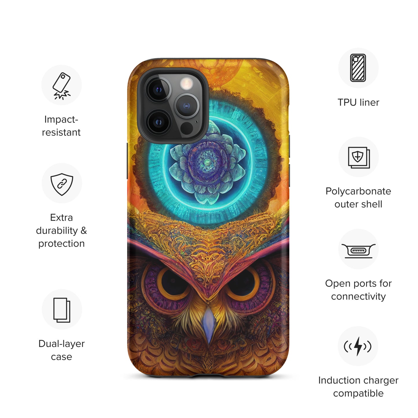 Mandala Owl 1.0 Tough iPhone Case