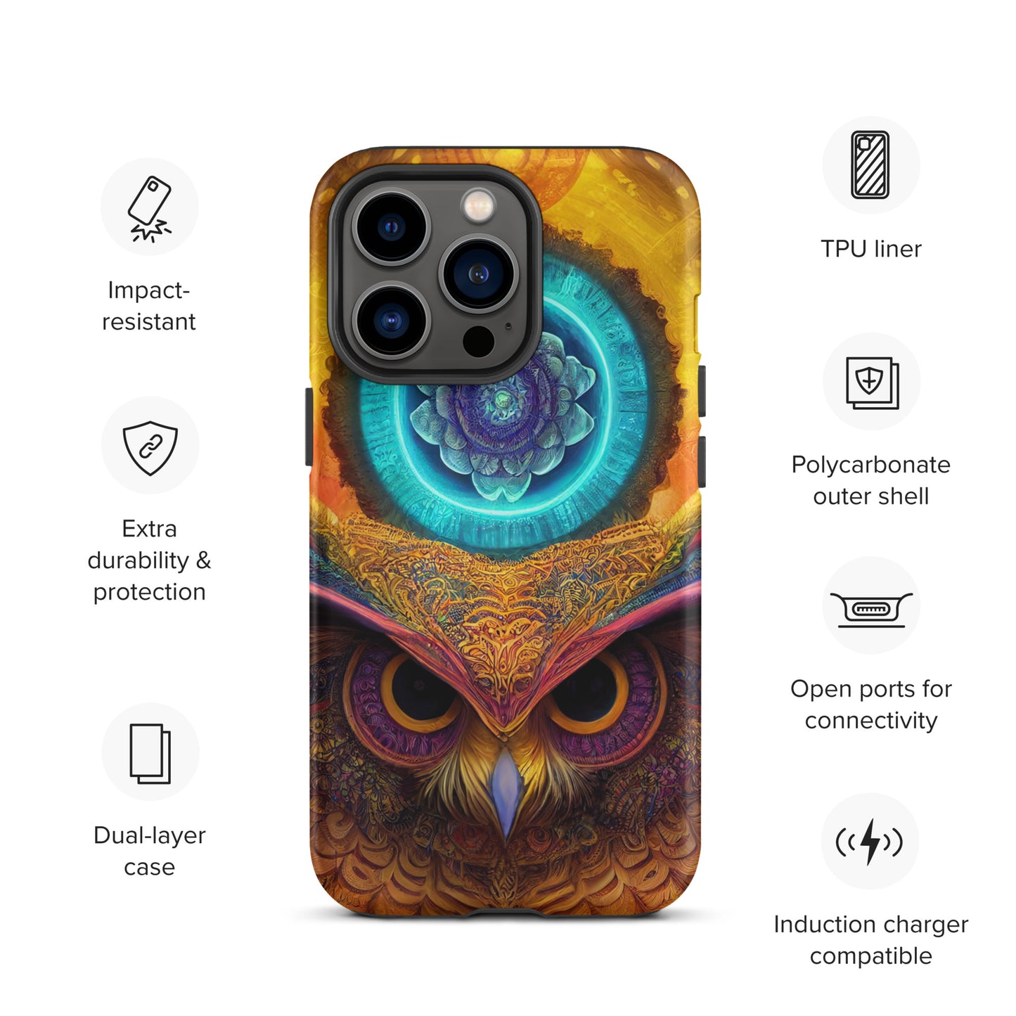 Mandala Owl 1.0 Tough iPhone Case
