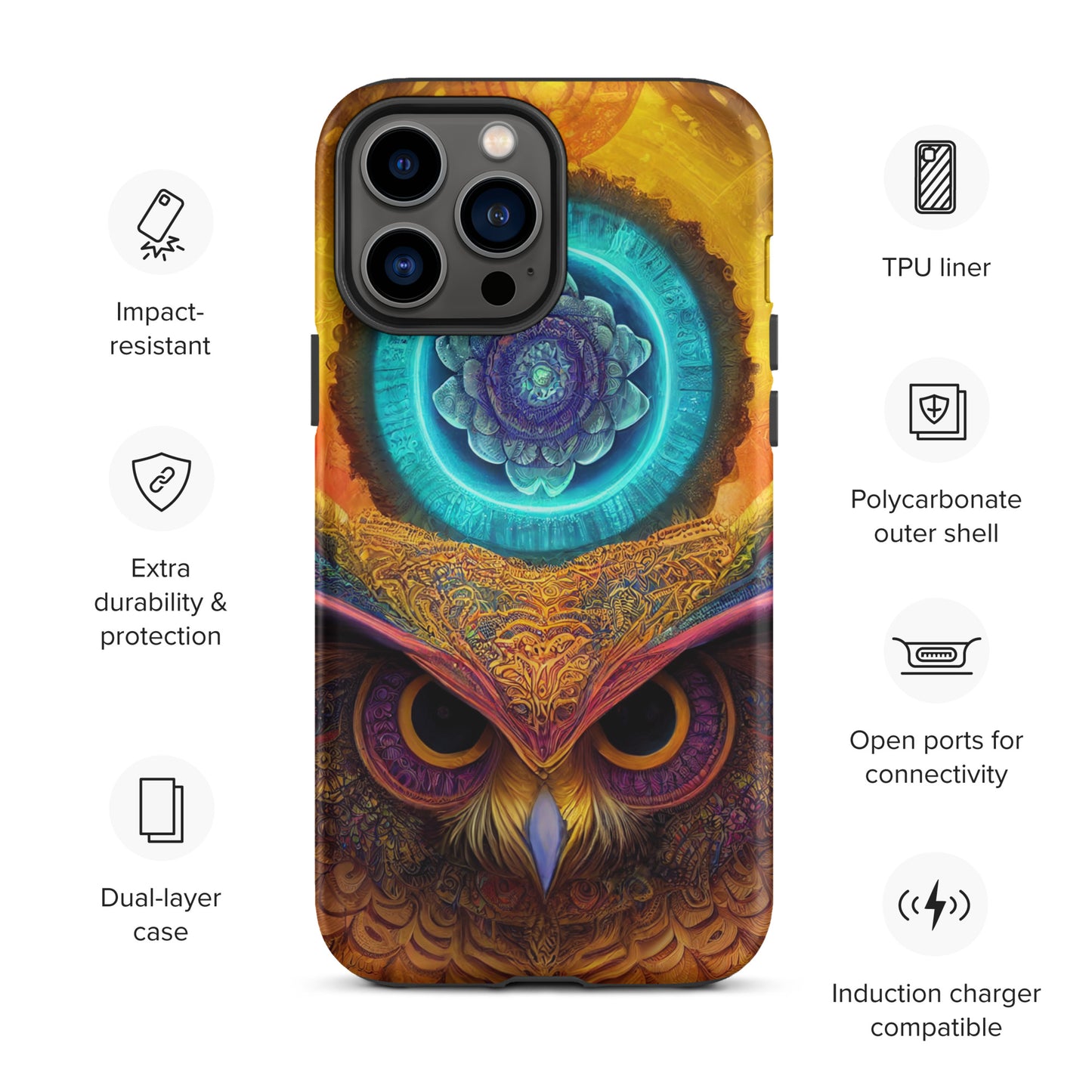 Mandala Owl 1.0 Tough iPhone Case