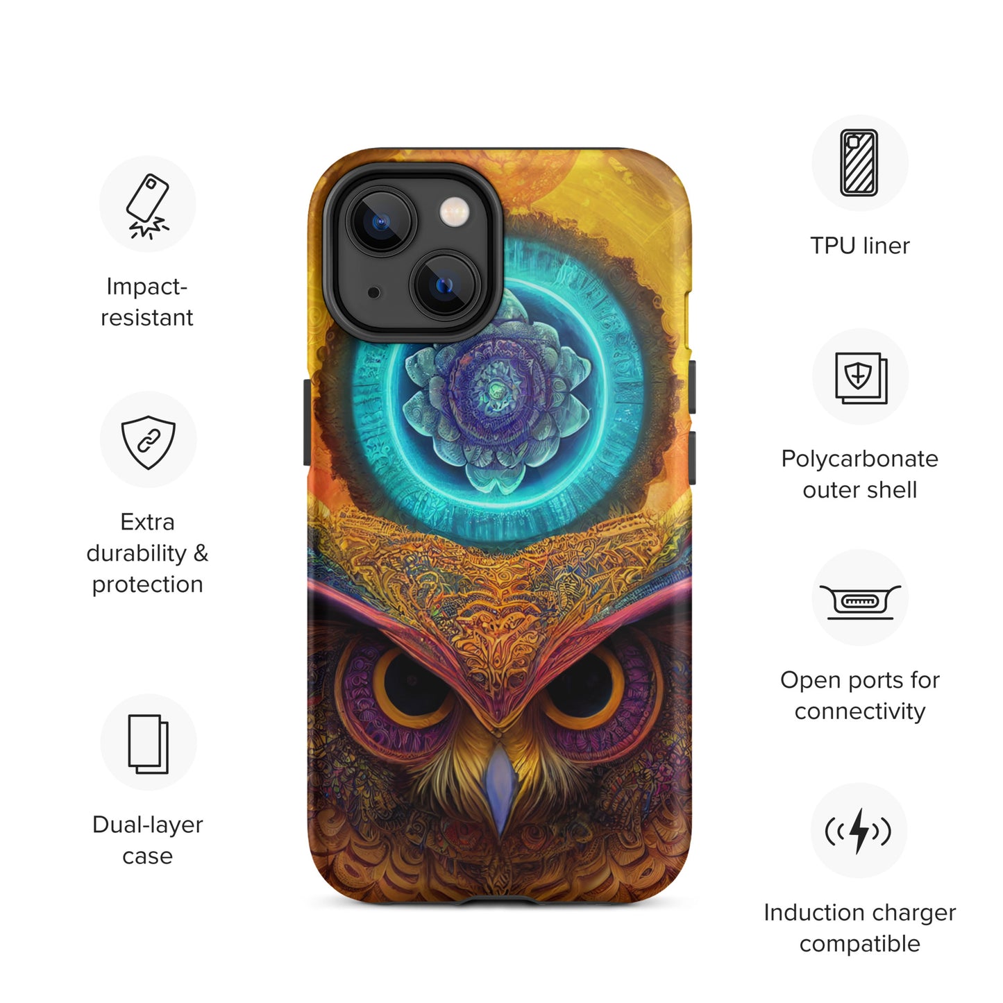 Mandala Owl 1.0 Tough iPhone Case