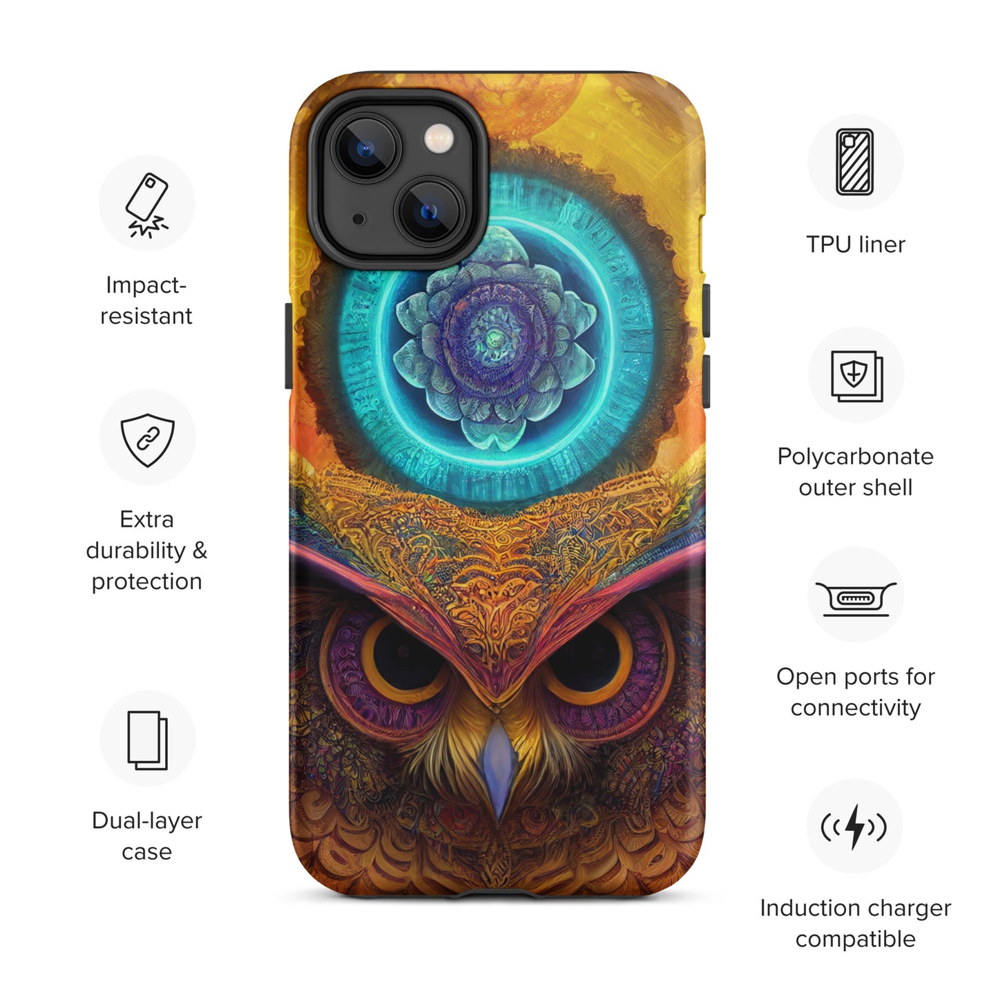 Mandala Owl 1.0 Tough iPhone Case