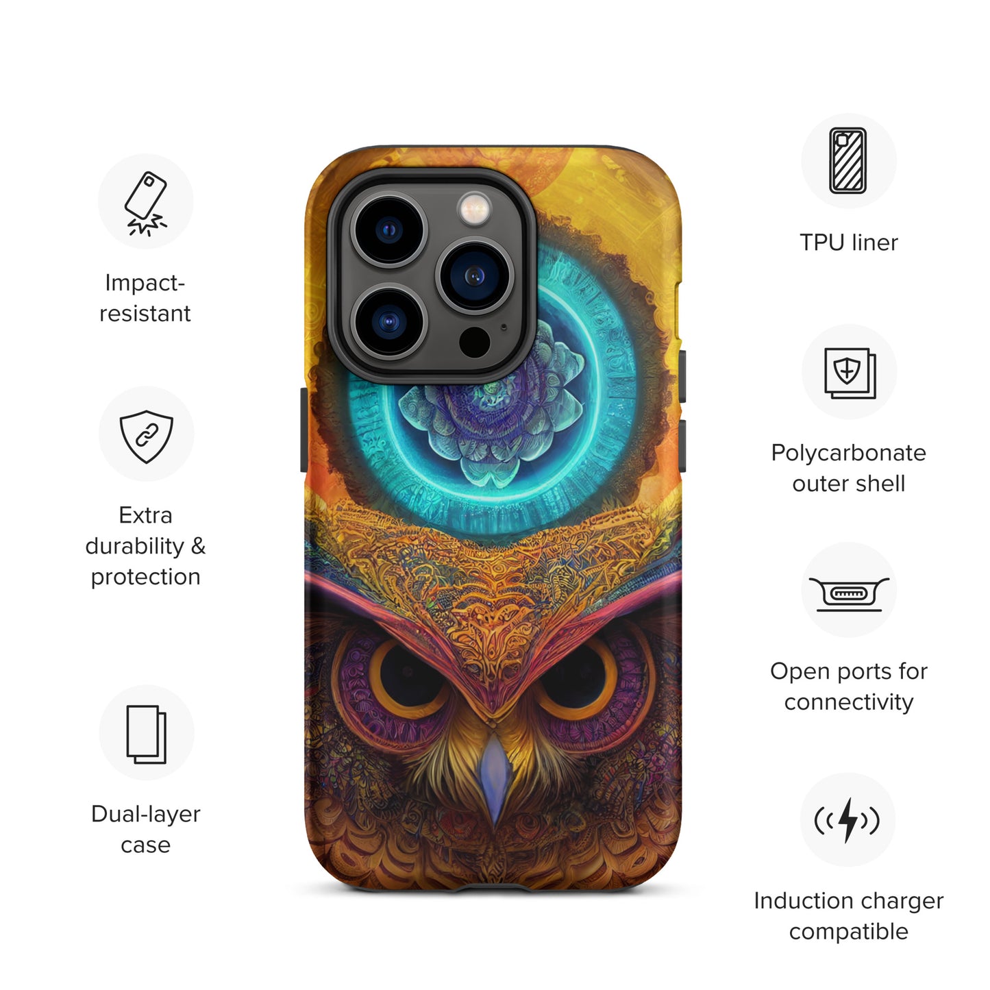 Mandala Owl 1.0 Tough iPhone Case