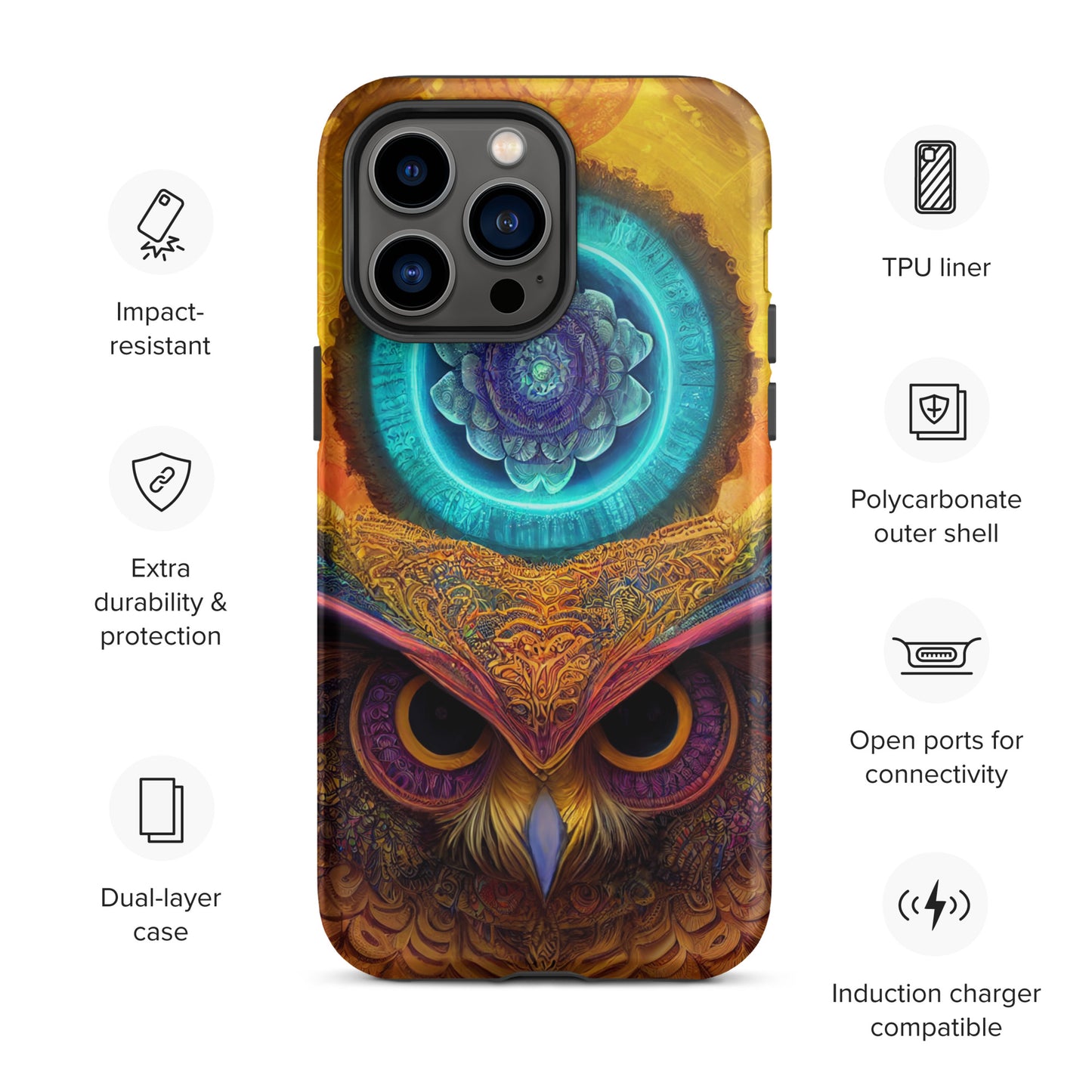 Mandala Owl 1.0 Tough iPhone Case